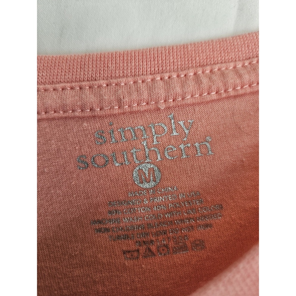Simply Southern Pumpkin Patch Graphic Tee Unisex M Pink Long Sleeve Crew Neck - Picture 4 of 4